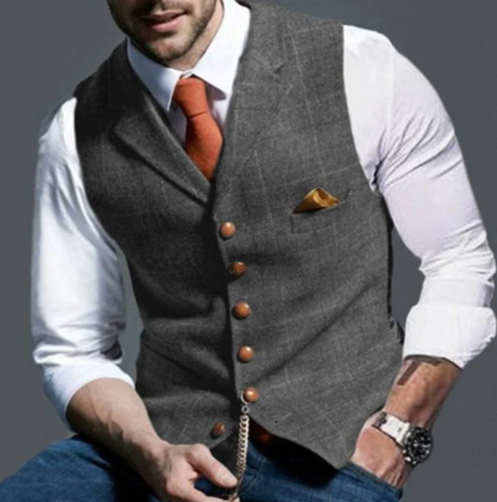 Men’s Formal Buttoned Vest | Slim Fit