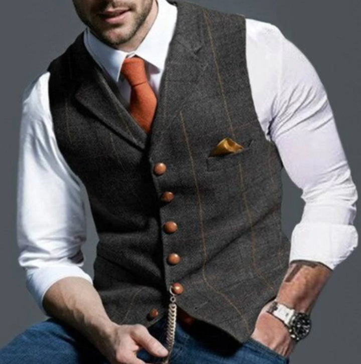 Men’s Formal Buttoned Vest | Slim Fit