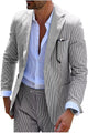 Men’s Striped Formal Suit Set | Two Piece