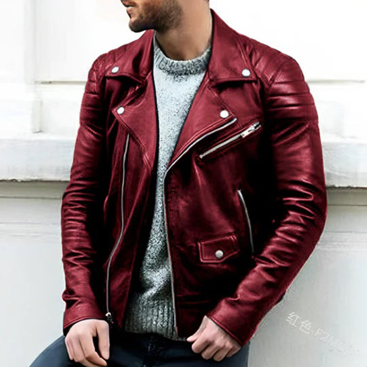 Neil - Leather biker jacket for men