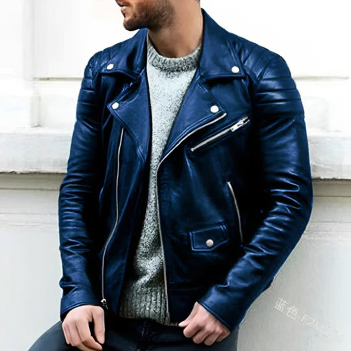 Neil - Leather biker jacket for men