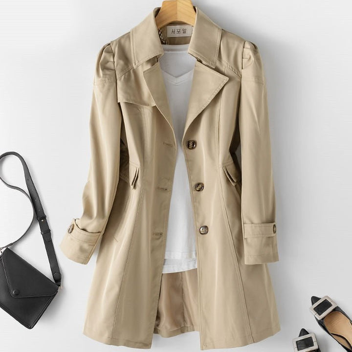 Women’s Long Trench Coat | Buttoned