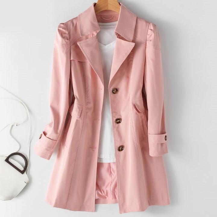 Women’s Long Trench Coat | Buttoned