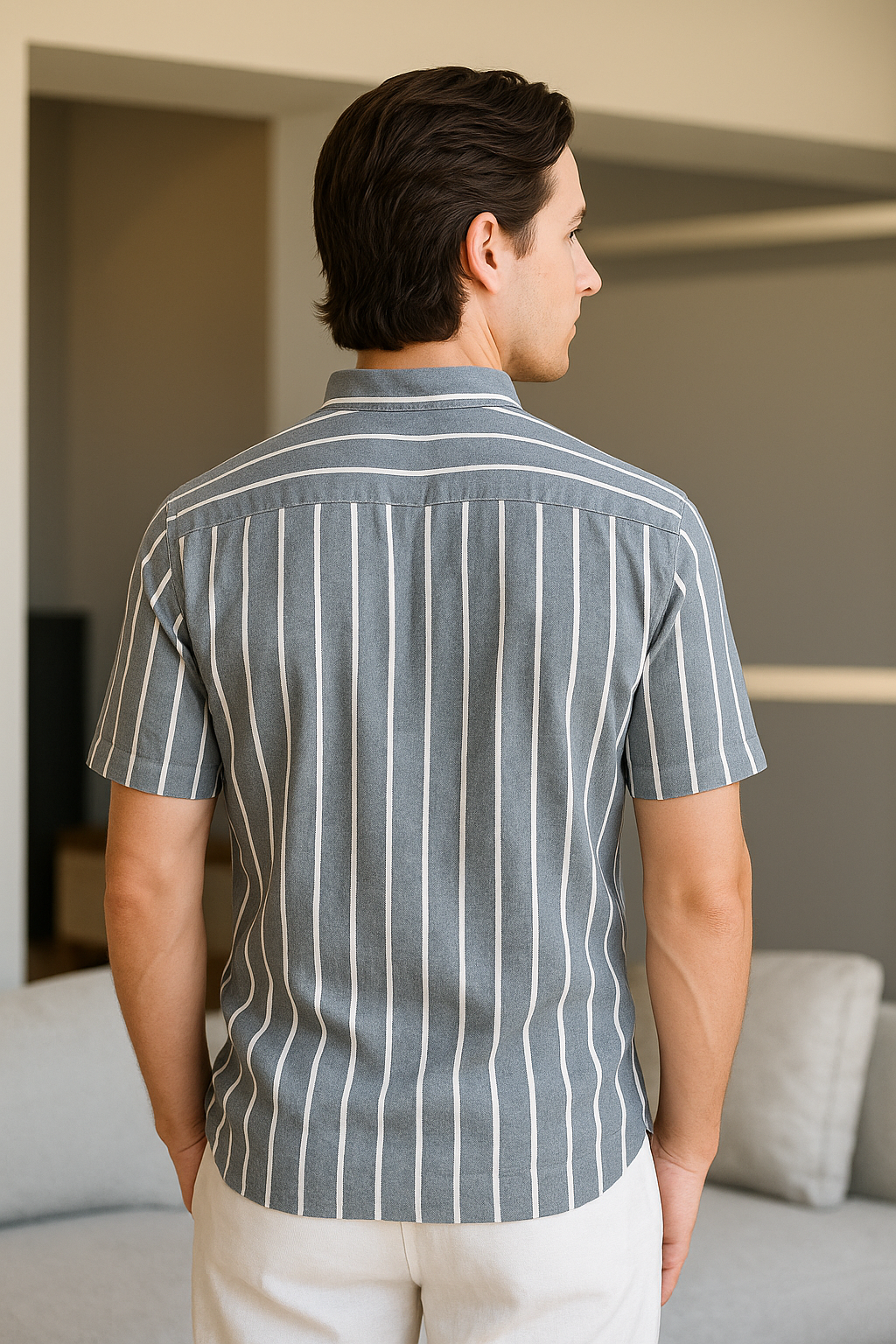 Striped Short Sleeve Shirt | Casual Fit