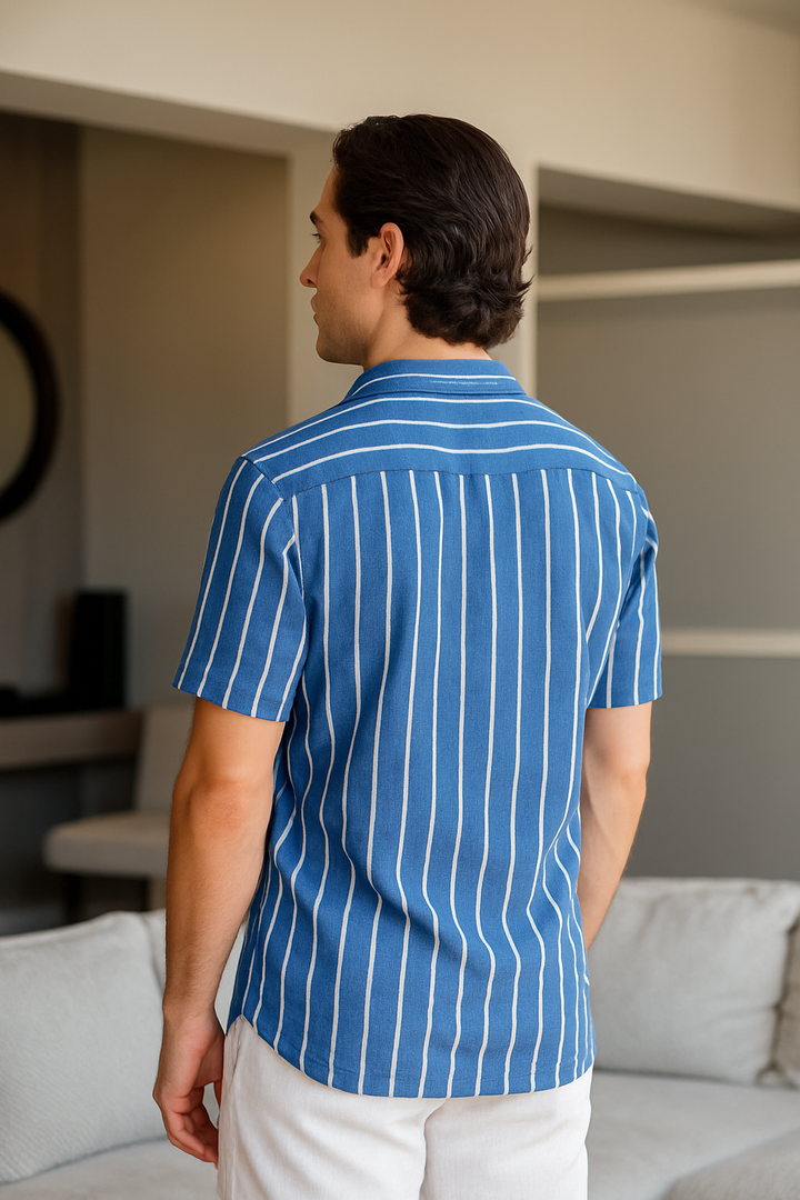 Striped Short Sleeve Shirt | Casual Fit