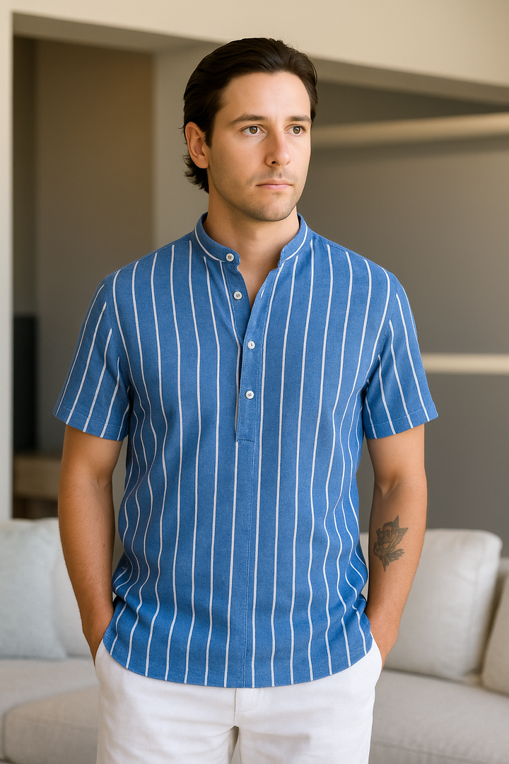 Striped Short Sleeve Shirt | Casual Fit
