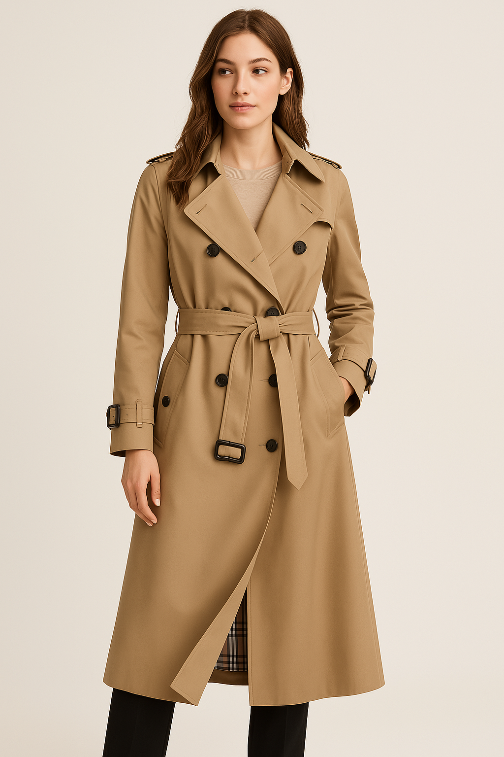 Women’s Double-Breasted Trench Coat | Belted