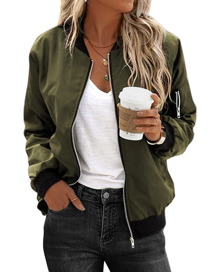 Women’s Street Style Bomber Jacket | Zip-Up