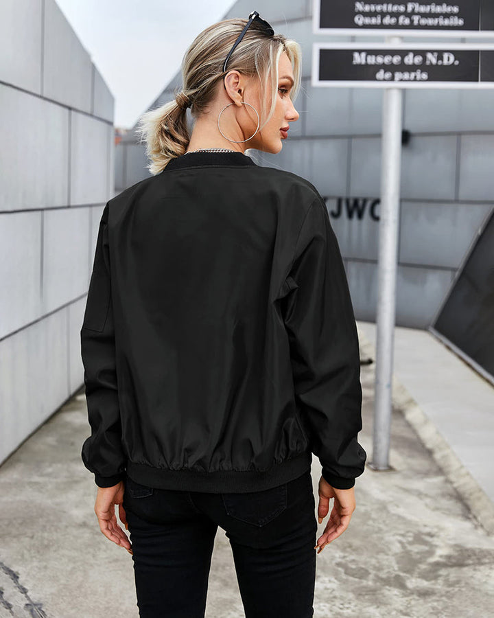 Women’s Street Style Bomber Jacket | Zip-Up