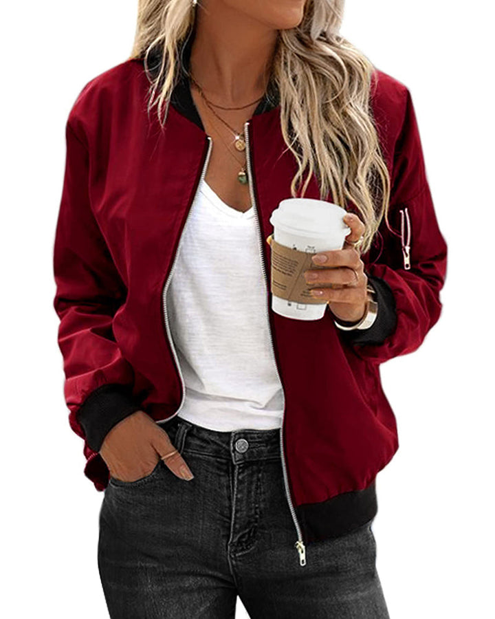 Women’s Street Style Bomber Jacket | Zip-Up