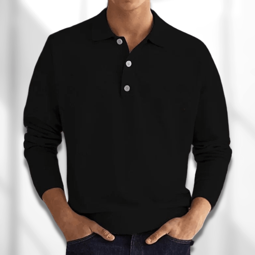 Men’s Long Sleeve Polo Shirt | Button-Up