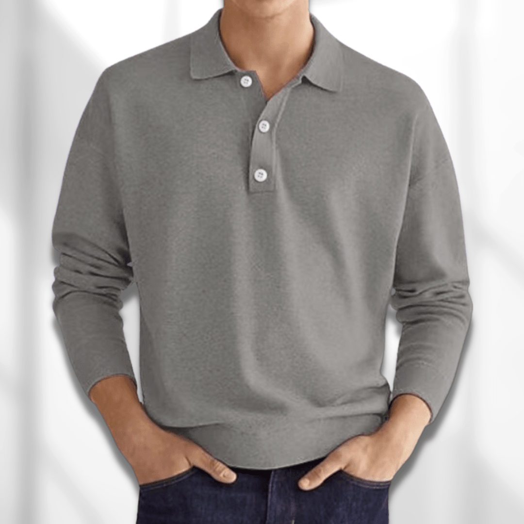 Men’s Long Sleeve Polo Shirt | Button-Up