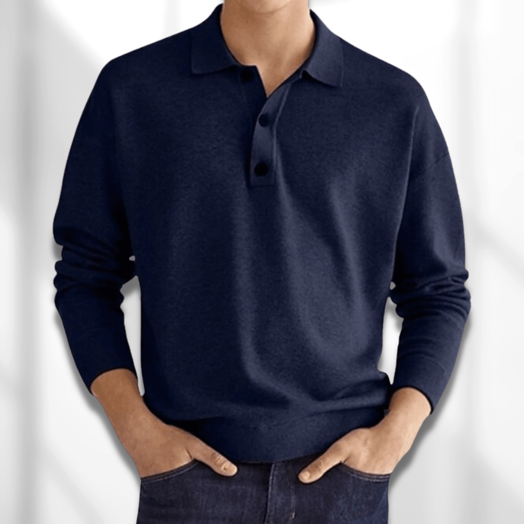 Men’s Long Sleeve Polo Shirt | Button-Up