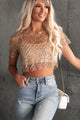 Women’s Sequin Mesh Crop Top | Sheer