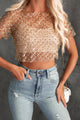 Women’s Sequin Mesh Crop Top | Sheer