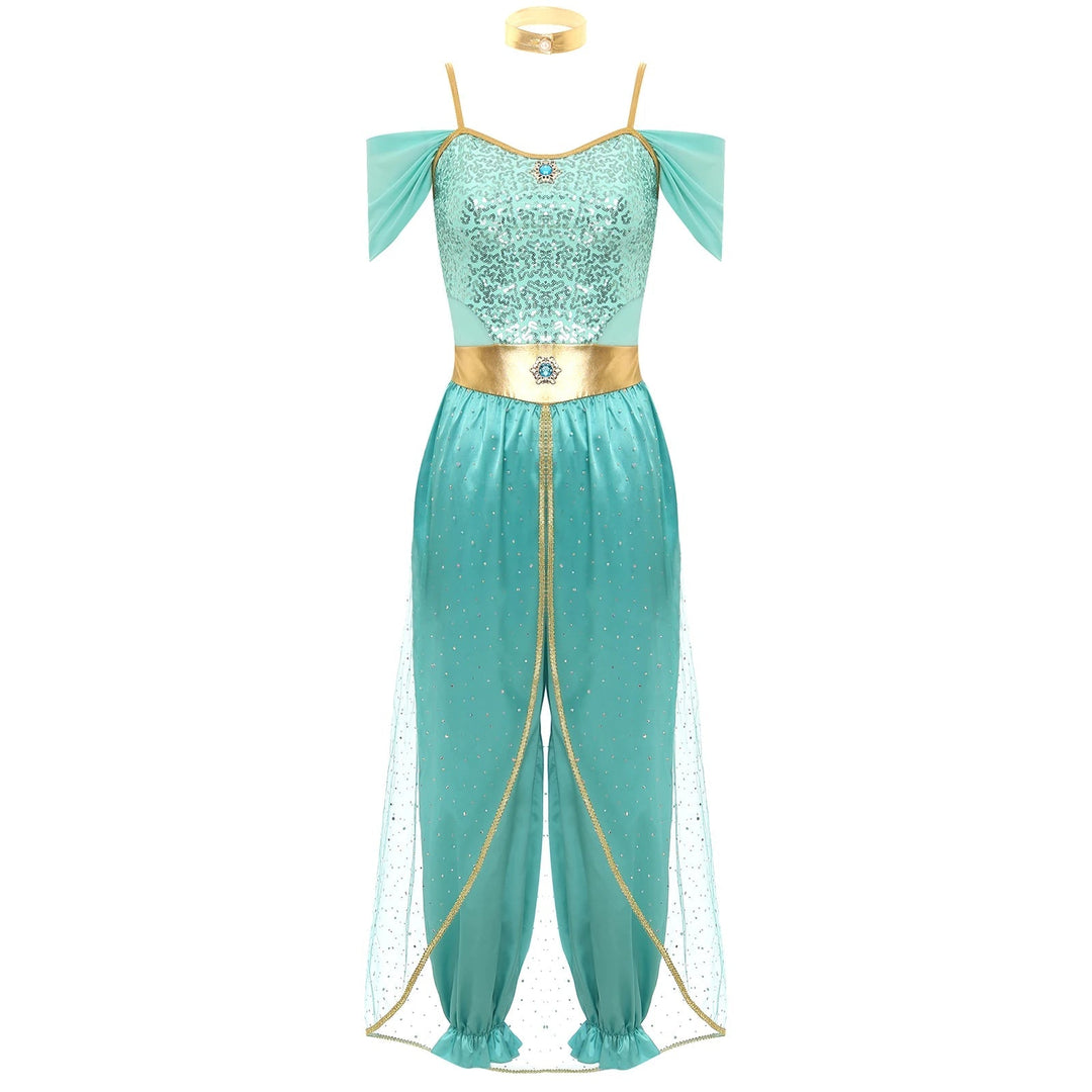 Women’s Princess Halloween Costume Jumpsuit | Off-Shoulder Harem Pants