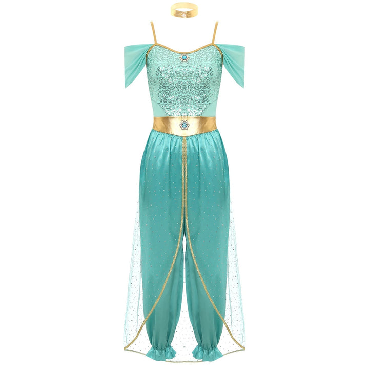 Women’s Princess Halloween Costume Jumpsuit | Off-Shoulder Harem Pants