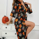 Women’s Halloween Robe | Pumpkin Print with Waist Belt