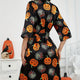 Women’s Halloween Robe | Pumpkin Print with Waist Belt