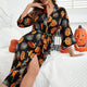 Women’s Halloween Robe | Pumpkin Print with Waist Belt