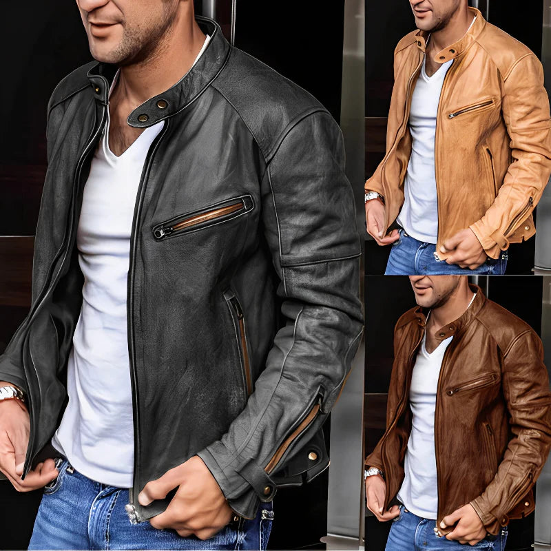 Men’s High Collar Jacket | Buckle Detail