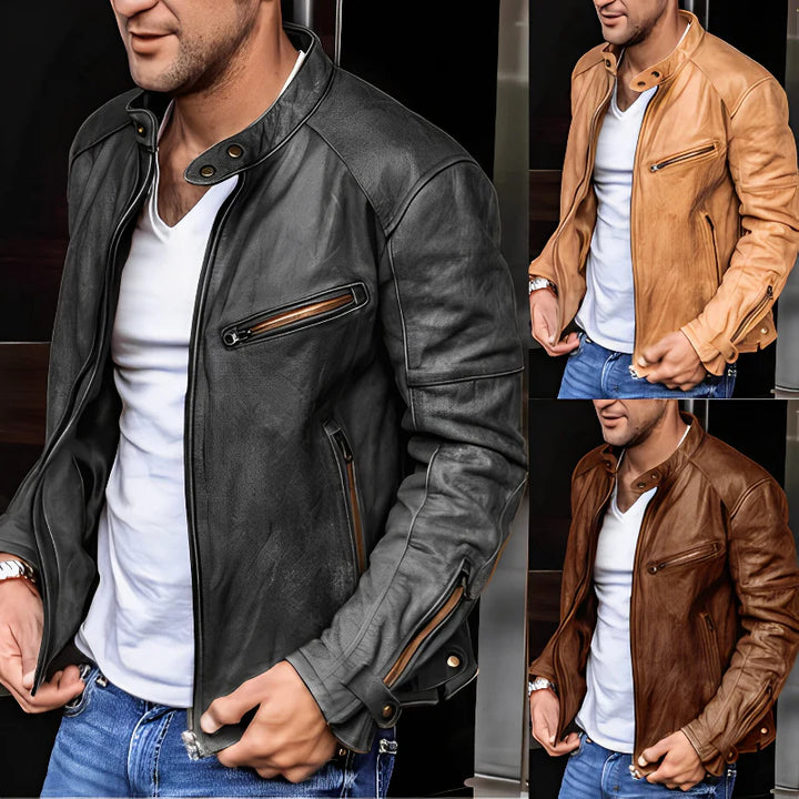 Men’s High Collar Jacket | Buckle Detail