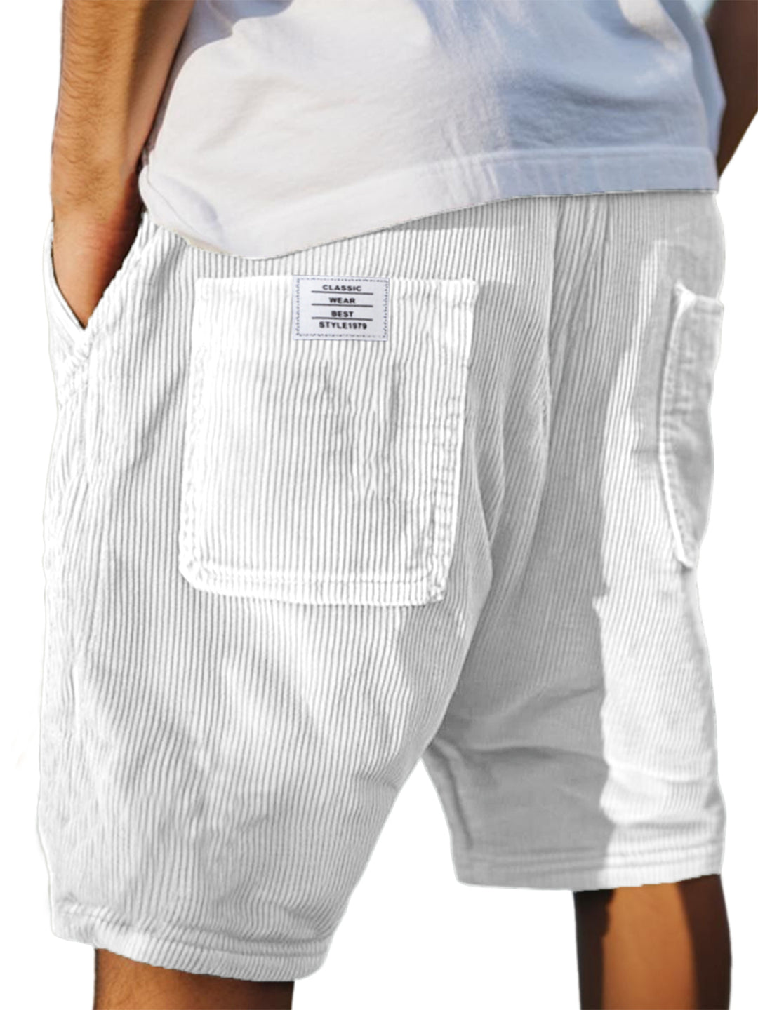 Men’s Ribbed Drawstring Shorts | Casual Fit
