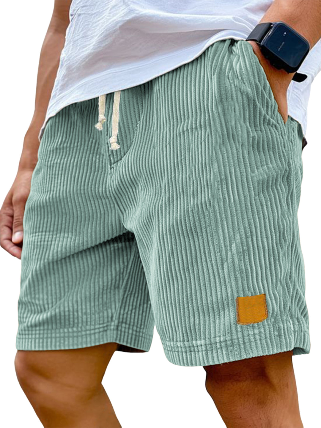 Men’s Ribbed Drawstring Shorts | Relaxed Fit