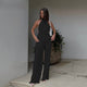 Women's Backless Pleated Two Piece Set | Wide Leg