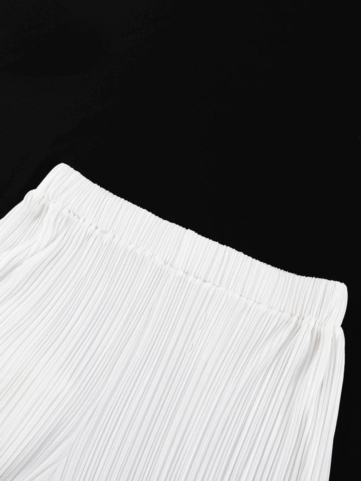 Women's Backless Pleated Two Piece Set | Wide Leg