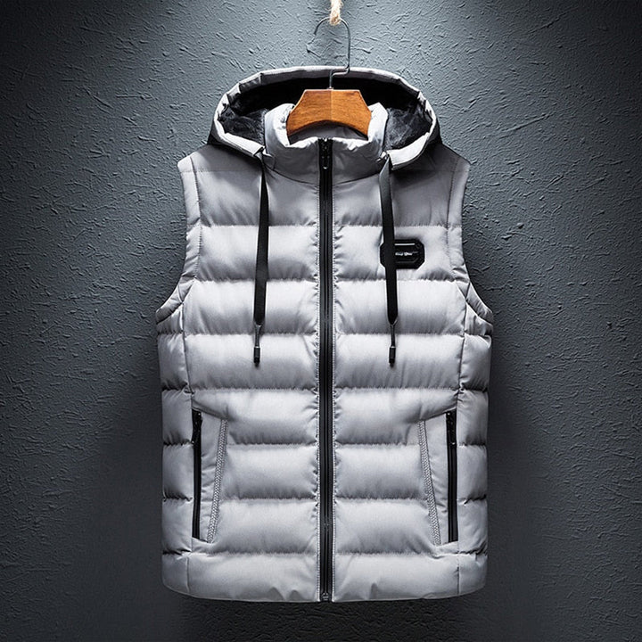 Derek - Men's hooded long body warmer vest