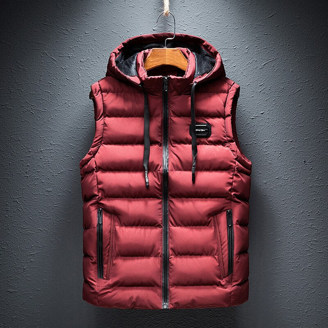 Derek - Men's hooded long body warmer vest
