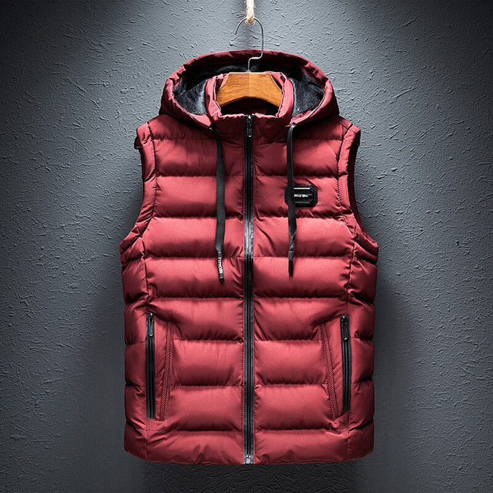 Derek - Men's hooded long body warmer vest