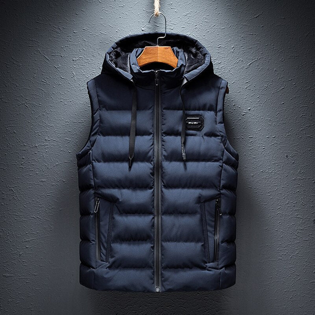 Derek - Men's hooded long body warmer vest