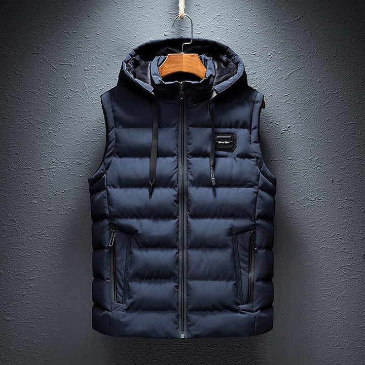 Derek - Men's hooded long body warmer vest