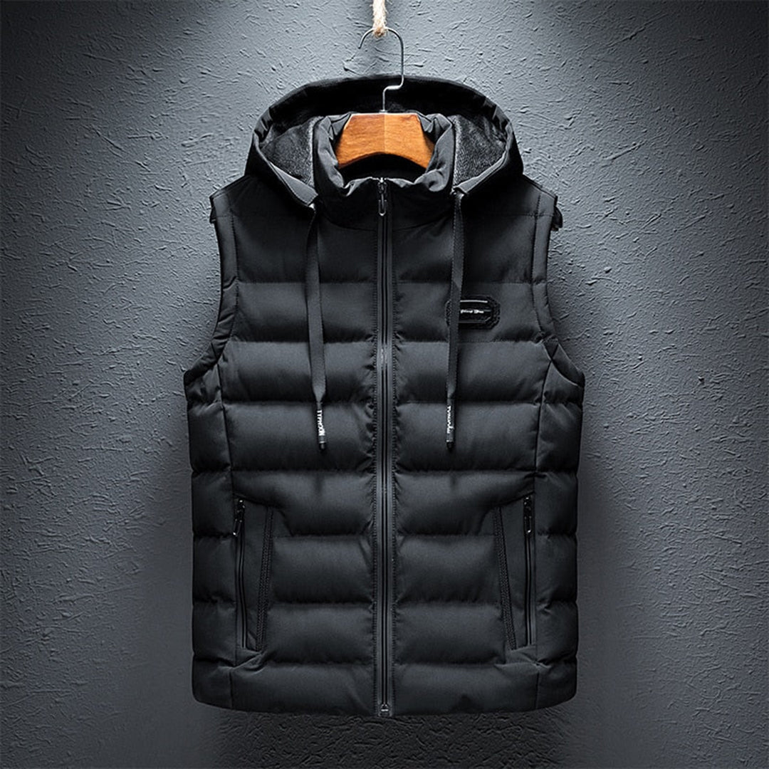 Derek - Men's hooded long body warmer vest