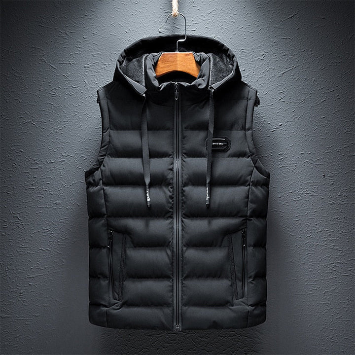 Derek - Men's hooded long body warmer vest