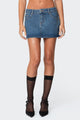Low Rise Mini Skirt | Pocket Detail Denim Look