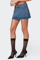 Low Rise Mini Skirt | Pocket Detail Denim Look