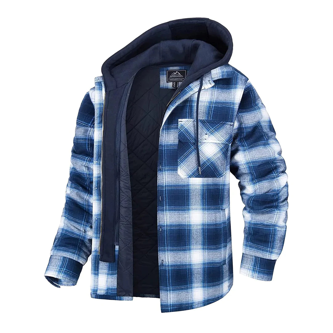 Edwin - Checked hooded jacket for men