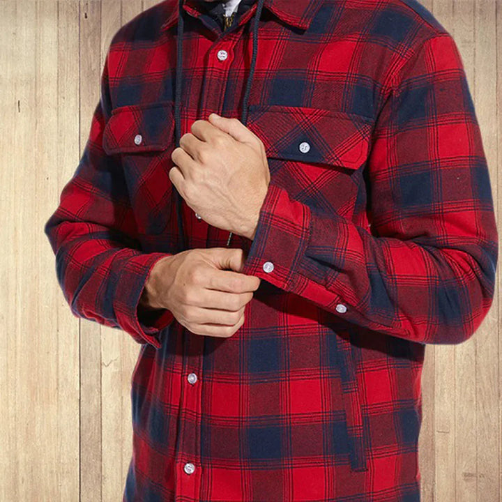 Edwin - Checked hooded jacket for men