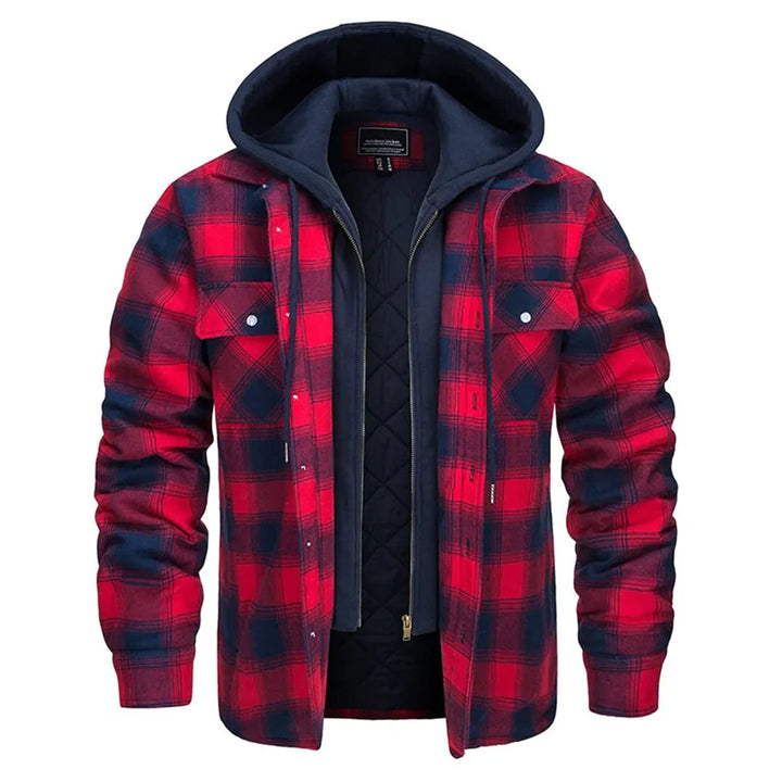 Edwin - Checked hooded jacket for men