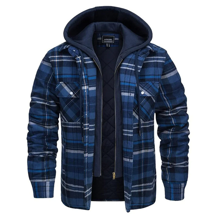 Edwin - Checked hooded jacket for men
