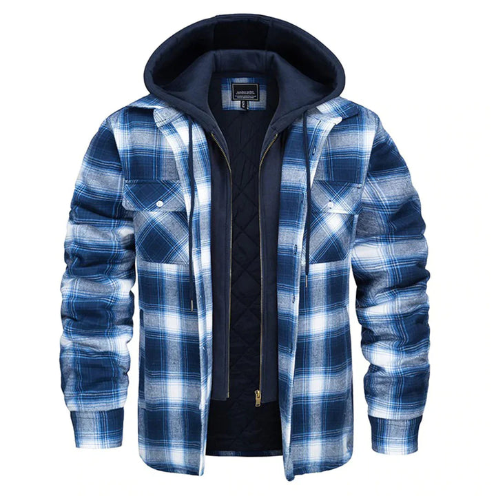 Edwin - Checked hooded jacket for men