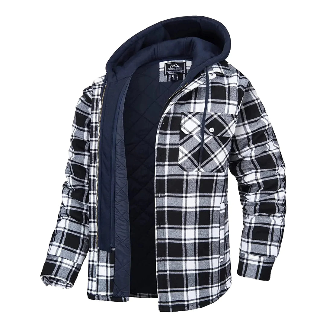 Edwin - Checked hooded jacket for men