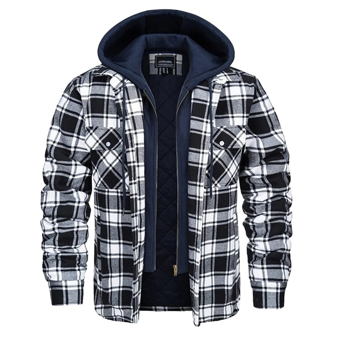 Edwin - Checked hooded jacket for men
