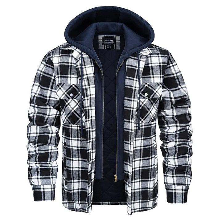 Edwin - Checked hooded jacket for men