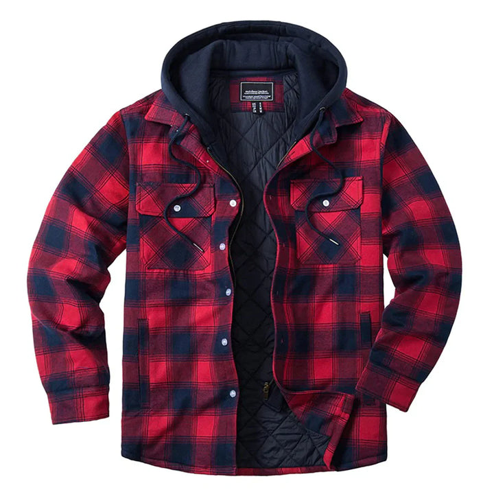 Edwin - Checked hooded jacket for men