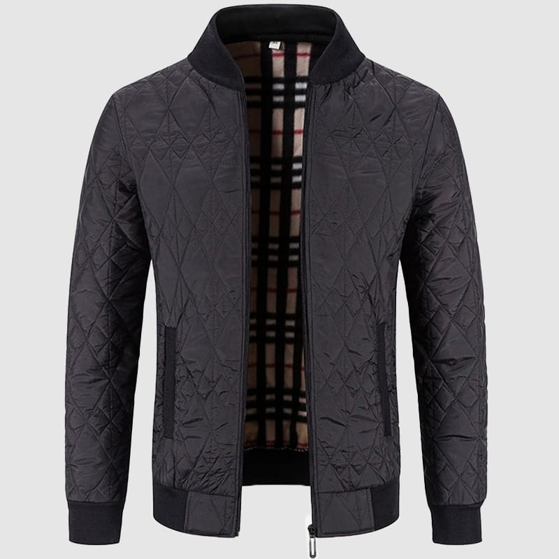 Men’s Quilted Bomber Jacket | Stand Collar