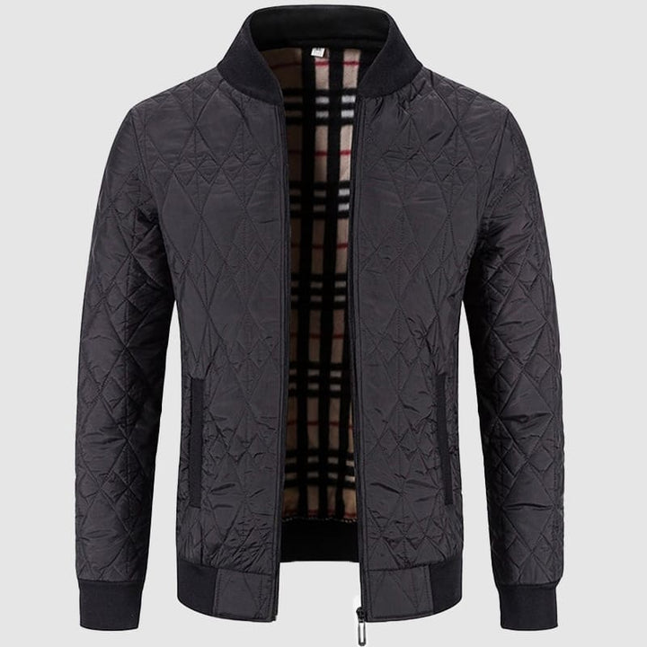 Men’s Quilted Bomber Jacket | Stand Collar